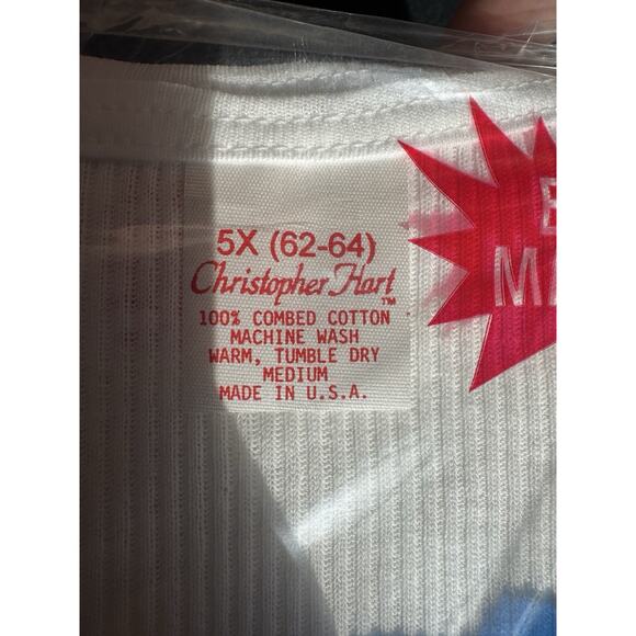 Christopher Hart Tank Top A-shirts White 2 Pack Big and Tall Men's 5X Undershirt - Picture 3 of 6